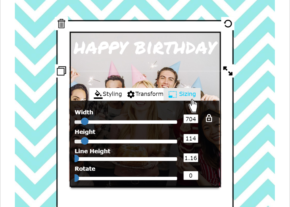 step 9 text sizing