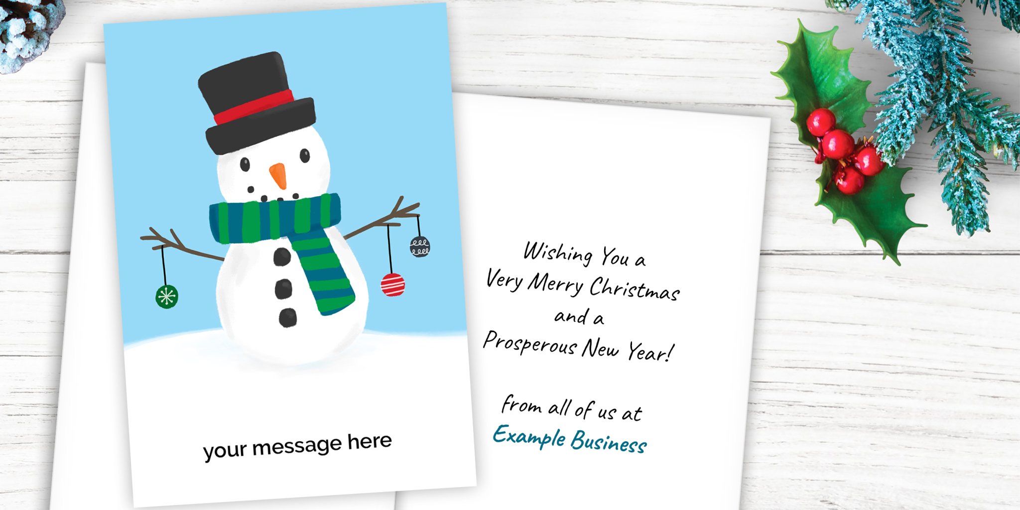 Custom Message Business Christmas Cards