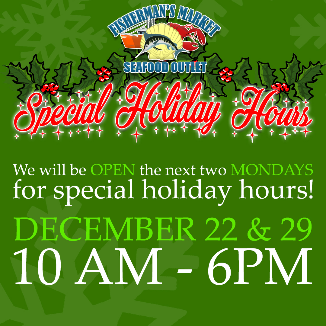 Special Holiday Hours Dec 22 and 29