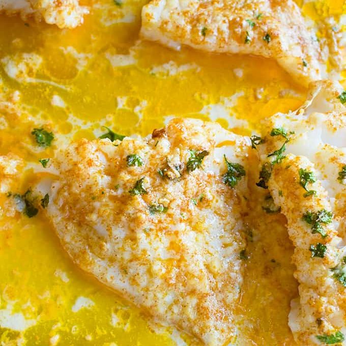 Baked Cod with Parmesan and Garlic Butter
