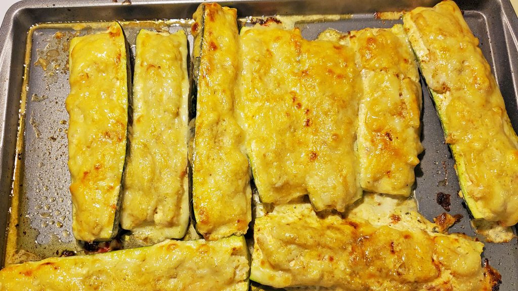 FM Recipes Crab Packed Rich Zucchini Boats with Garlic Horseradish Ba