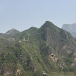 Mountains with Great wall of China running across them