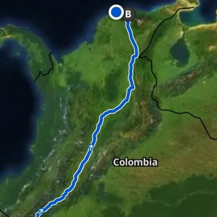 Route through Colombia