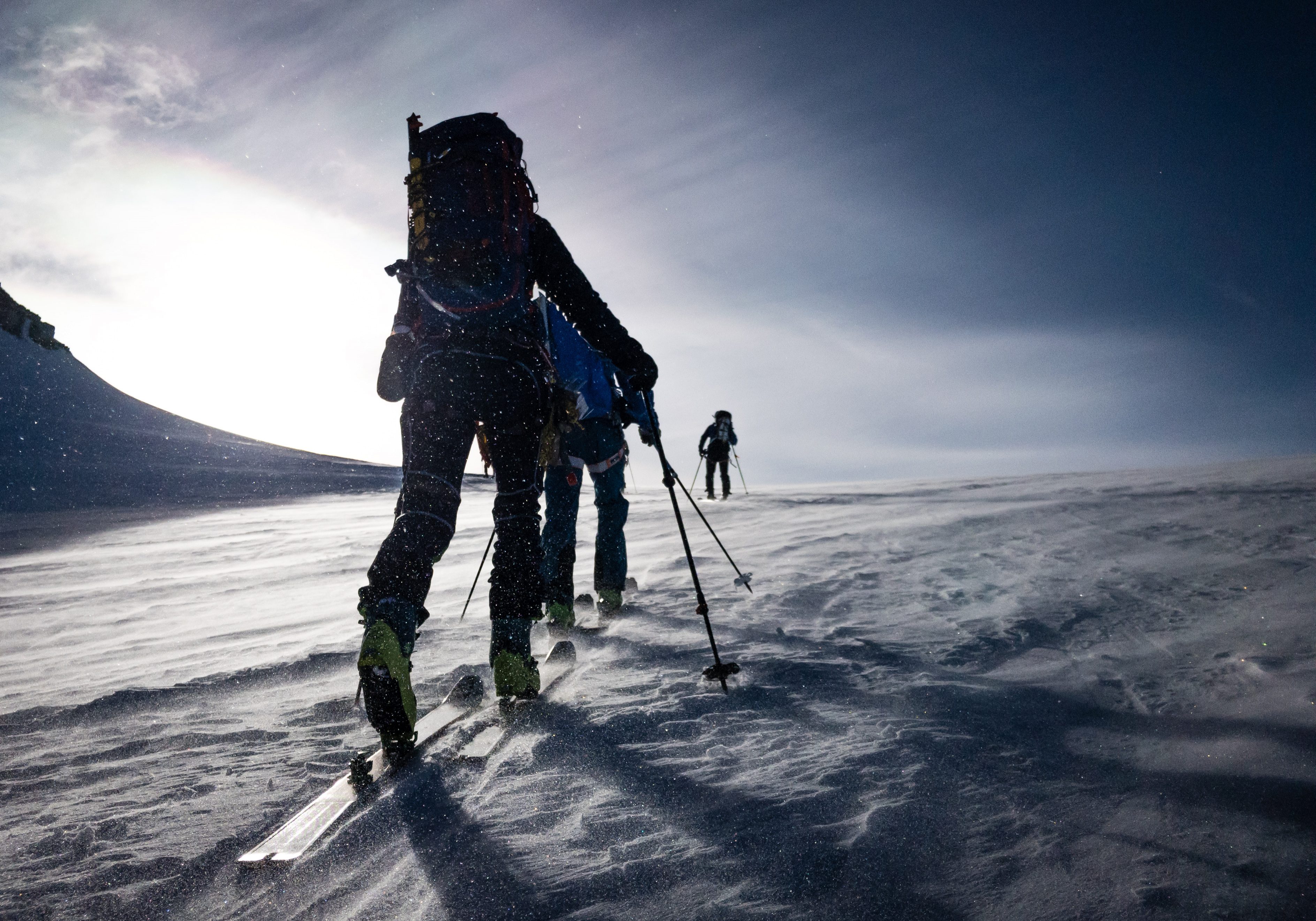 Coming over the col from the Vignettes hut on the last day of the Haute Route from Chamonix to Zermatt.