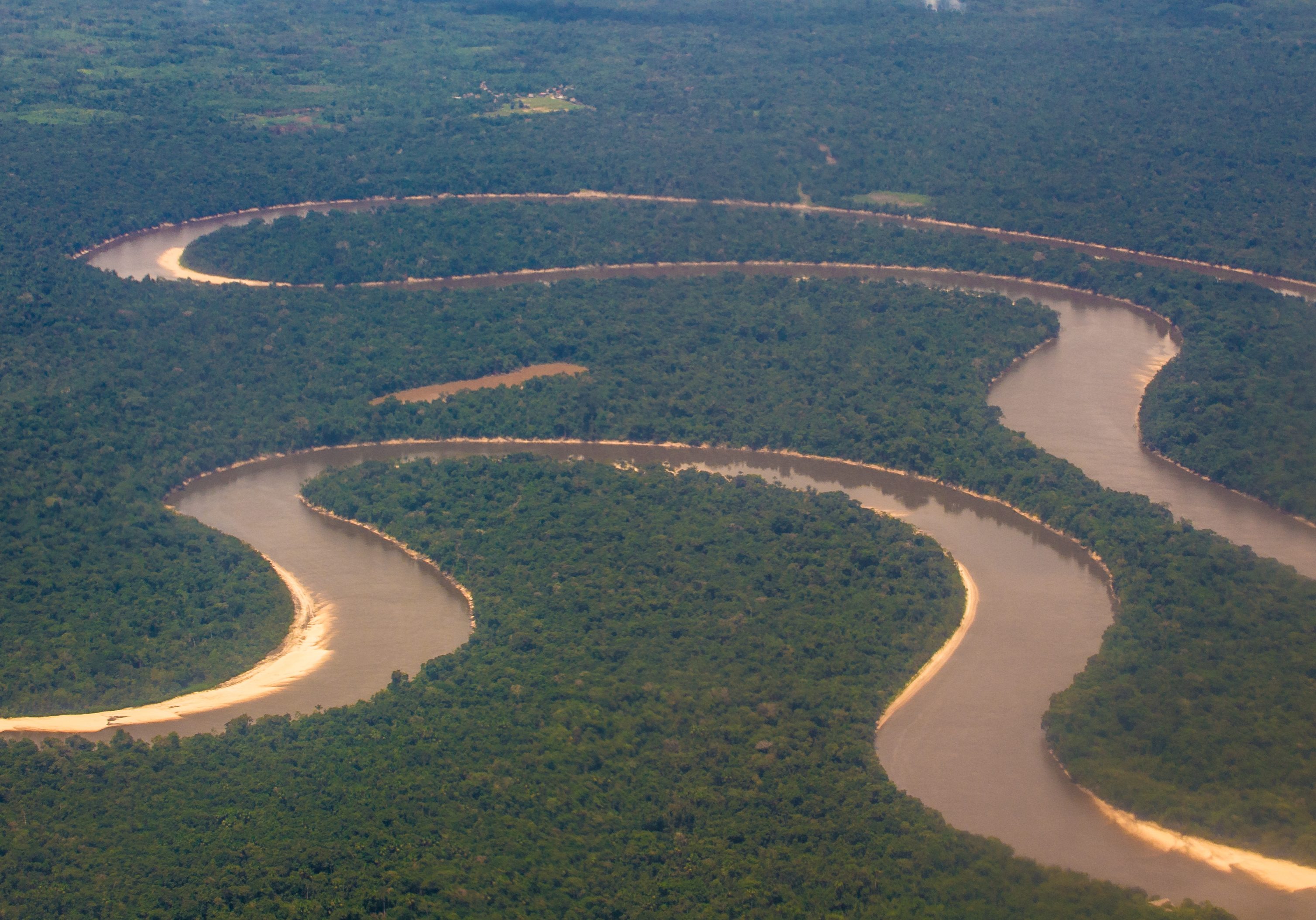 The River Heath, Peru, Amazon from air