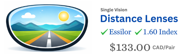 Distance Essilor 1.60 index Lenses