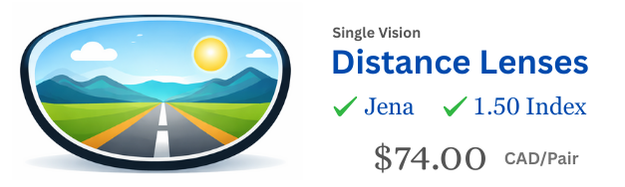 Distance Jena 1.50 index Lenses