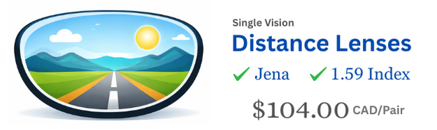 Distance Jena 1.59 index Lenses