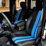 2017 jeep wrangler unlimited jk front seat custom black leather with blue stripes