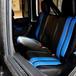 2017 jeep wrangler unlimited jk rear seat custom black leather with blue stripes