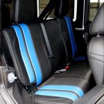 2017 jeep wrangler unlimited jk rear seat custom black leather with blue stripes