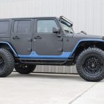 2015 jeep wrangler unlimited jk black blue kevlar lower right side angle