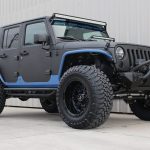 2015 jeep wrangler unlimited jk black blue kevlar lower right rear angle