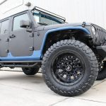 2015 jeep wrangler unlimited jk black blue kevlar right front angle