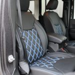 2015 jeep wrangler unlimited jk front seat Custom pattern black leather seats with blue inserts