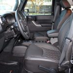 2015 jeep wrangler unlimited jk front seat custom leather black with white stitching