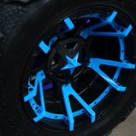 2016 jeep wrangler unlimited jk 20×12 KMC Wheels Rockstar 3 with blue painted accents
