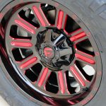 2020 Jeep Gladiator JT 20×10 Fuel Off-Road D621 Hardline wheels in gloss black with candy red accents