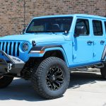 2019 jeep wrangler unlimited jl grabber blue kevlar front left angle