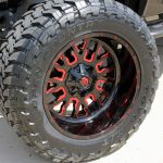 2019 jeep wrangler unlimited jl 22×12 Fuel Off-Road D612 Stroke wheels gloss black candy red accents 37″ Toyo Open Country MT