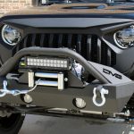 2019 jeep wrangler unlimited jl DV8 Angry Eye grille DV8 FS-15 front bumper DV8 12″ LED light bar 12,000lbs DV8 winch