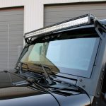 black 2016 jeep wrangler unlimited jk Rough Country 70504 upper windshield mount with DV8 B50CE300W3W 50″ LED light bar
