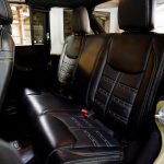green kevlar 2014 jeep wrangler unlimited jk Custom pattern black leather rear seats with green stitching