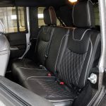 2017 jeep wrangler unlimited jk rear seat custom black leather with silver piping and stitching
