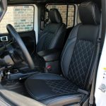 white 2019 jeep wrangler unlimited jl Custom pattern black leather front seats with white stitching