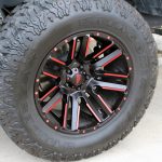 2020 gladiator jt 20×10 Moto Metal 978 Razor wheels in black with candy red accents 37x13.50R20 Milestar Patagonia M/T tires