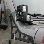 sting gray 2020 jeep wrangler unlimited jl DV8 A-pillar mount LBJL-02 with (4) DV8 3″ cube LED lights B3CE20W5W