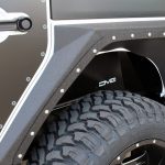 white 2018 jeep wrangler unlimited jk Smittybilt XRC Armor rear fenders DV8 rear inner fenders INFEND-01RB