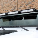 white 2018 jeep wrangler unlimited jk Rugged Ridge upper windshield mount with (3) 13.5″ LED light bars 11232.26