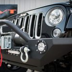 black 2016 jeep wrangler unlimited jk DV8 winch mount front bumper fs-7 Rough Country 9,500lbs winch pro9500