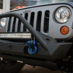 Gray Kevlar® 2010 jeep wrangler jk Poison Spyder front bumper 17-59-010-db DV8 20″ LED light bar B20CE120W3W