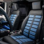 Gray Kevlar® 2010 jeep wrangler jk custom black leather seats with blue accents