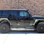 2020 Black and Green JL Jeep Right Side Angle