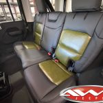 2020 Sarge Green JL Jeep Custom black leather seats with green inserts