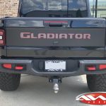 2020 Black Rubicon JT Gladiator 3.5″ Rubicon Express Lift Fox Shocks rear angle