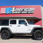 2017 White Sport JK Jeep 3″ Zone Off-road lift 20" Ballistic"Razorback" black 35x12.50R20 Toyo Open Country A/T II tires