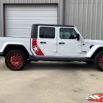 2020 White Sport Gladiator 20" Fuel Off-road D745 saber wheels in candy red 33x12.50R20 Venom Power Terra Hunter X/T tires