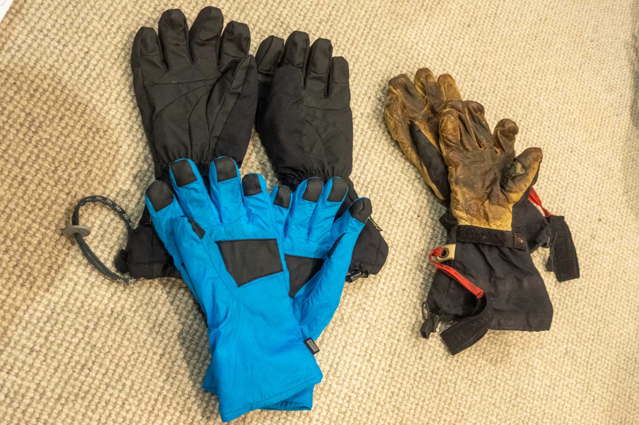 Outdoor Research new and old worn ski gLoves