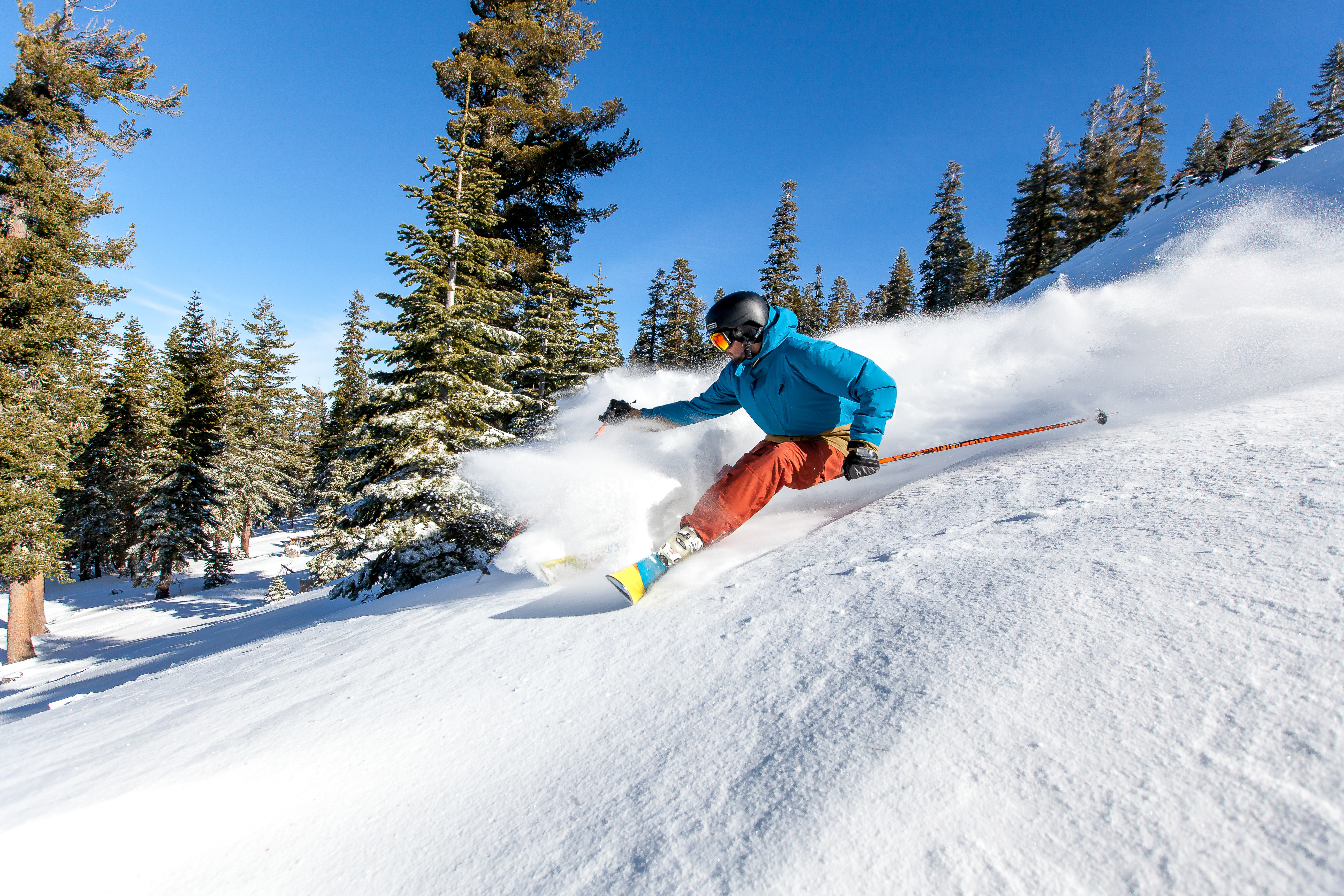 Fresh Snow on Bluebird Day in Northstar, CA.