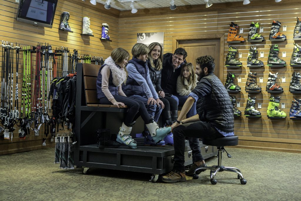 Family explores the retail and rental options in Beaver Creek, C