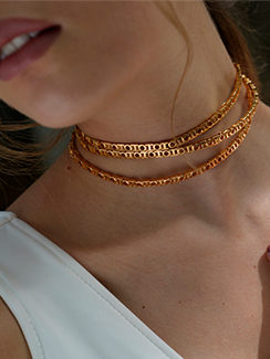 Monogrammed gold necklace