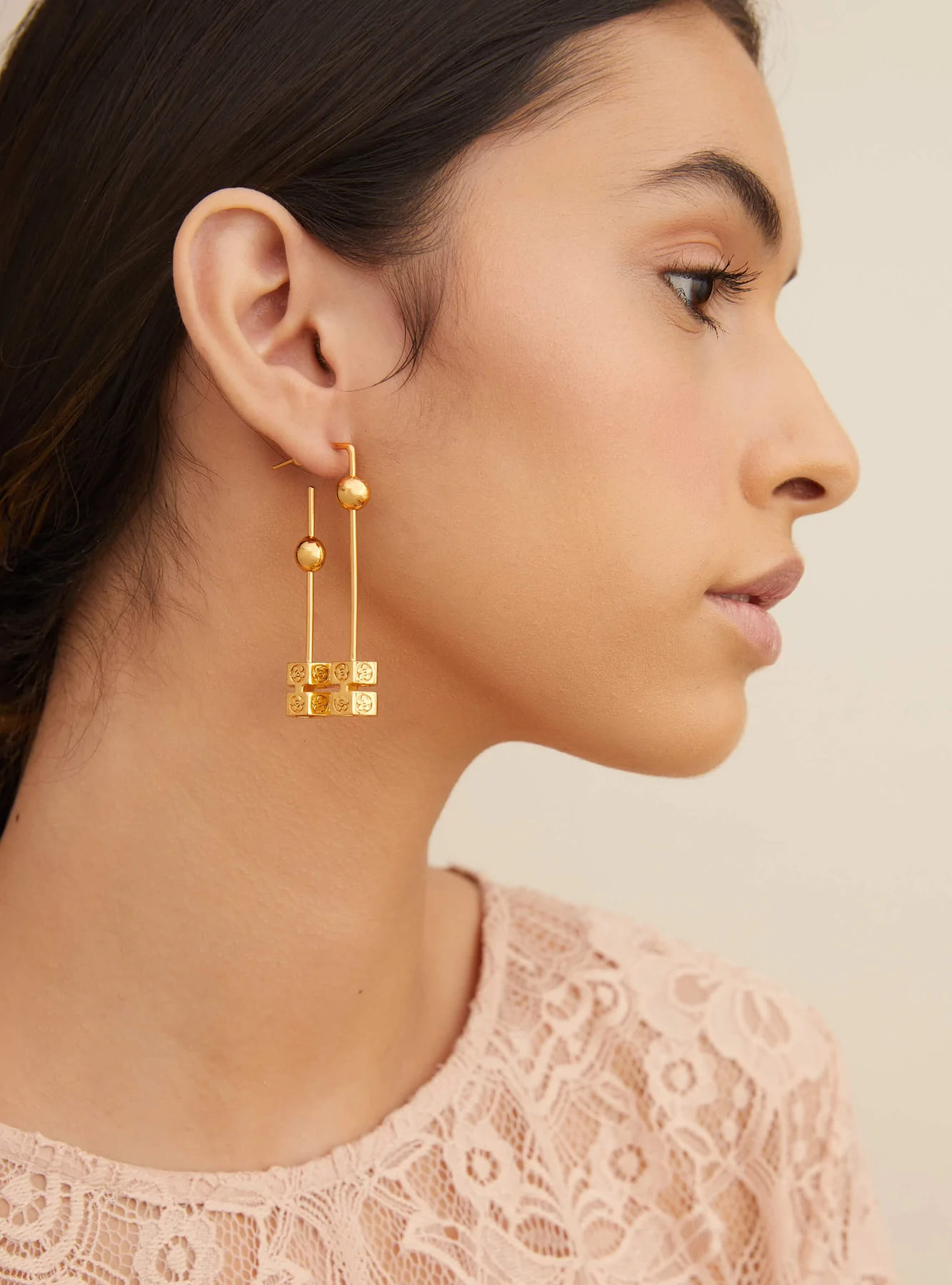 linear hoop earrings