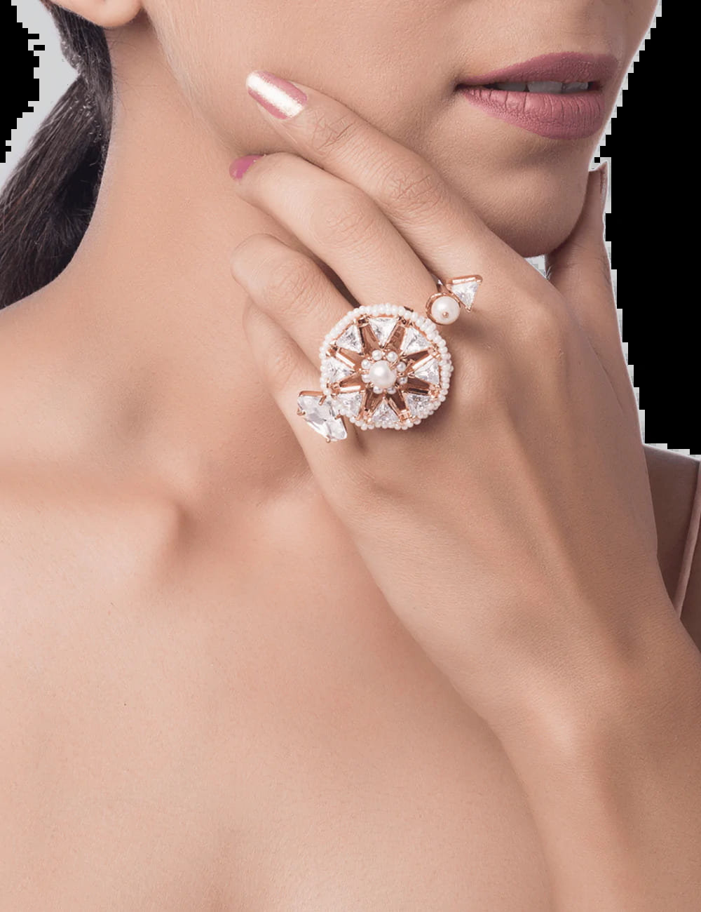 Louis Vuitton Flower Full Ring Gold Metal. Size S