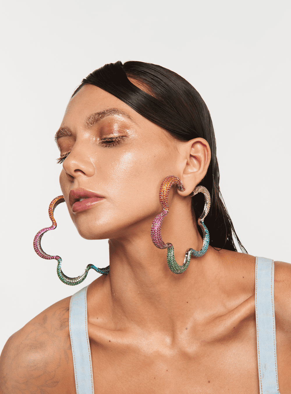 big hoop earrings in multicolour