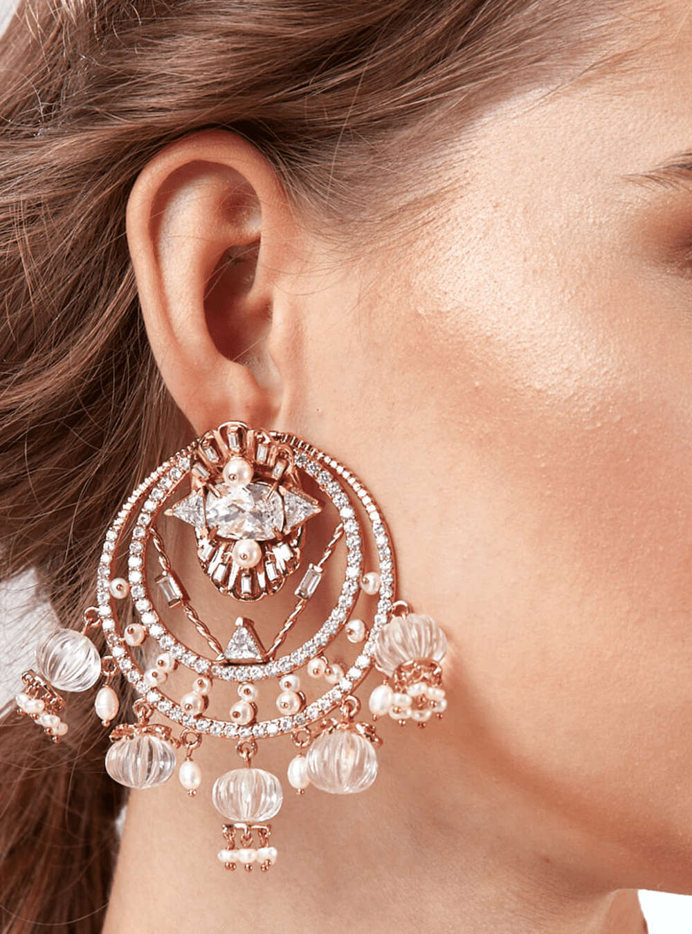 crystal chandbali earrings
