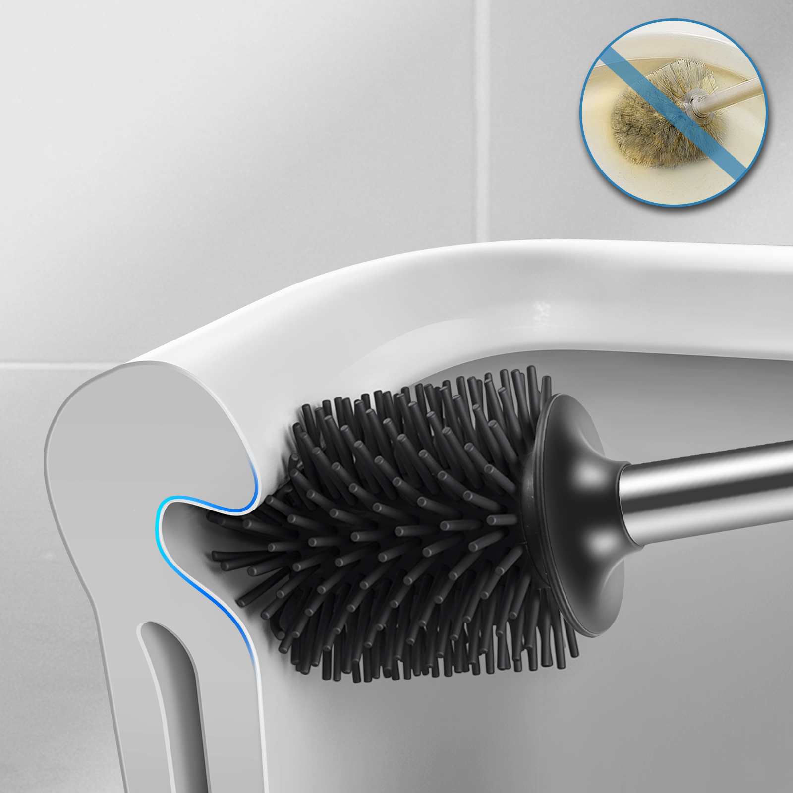 Homezo™ Silicone Toilet Brush and Holder Set